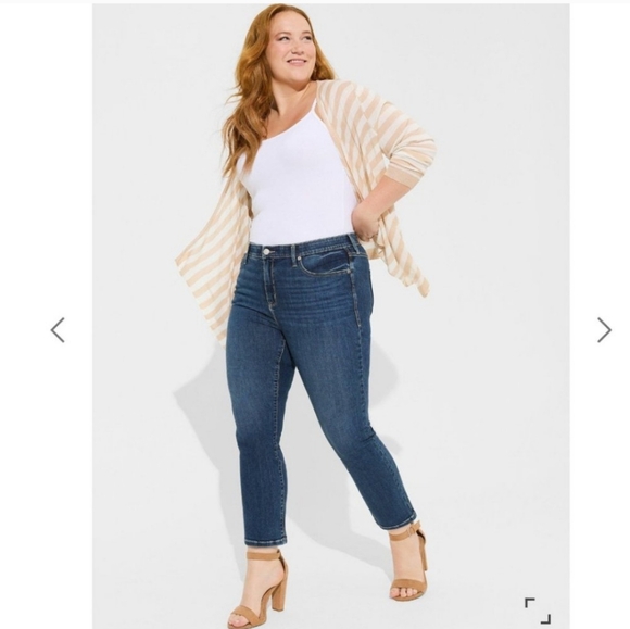 TORRID Tissue Weight Cardigan Drape Front Stripe Sweater 2X - Picture 2 of 13